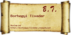 Borhegyi Tivadar névjegykártya