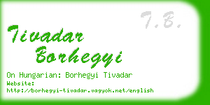 tivadar borhegyi business card